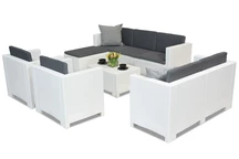 Rattan nappali bútorkészlet Colorado Relax Corner 8 fehér Bica