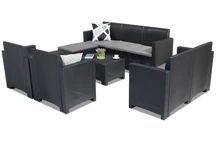 Rattan nappali bútorkészlet Nebraska Relax Corner 8 antracit Bica