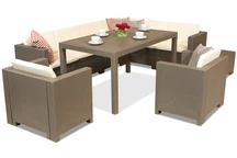 Rattan szett Colorado Comida Max 8 cappuccino Bica sarokkal