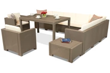 Rattan szett Colorado Comida Max 9 cappuccino Bica sarokkal