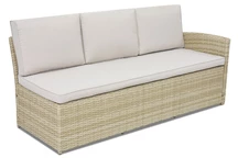 Sarokelem egy háttámlával Monaco Garden Point, techrattan, bézs