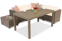 Tech rattan sarok kerti asztallal Colorado Comida 5 cappuccino Bica