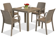 Techn rattan bútorkészlet Dallas / Indiana cappuccino 4 személyes Bica
