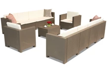 Techno rattan készlet két nagy Colorado Coffee Max 10 cappuccino Bica kanapéval