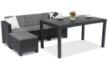 Technorattan nappali bútorkészlet Colorado Relax Corner 4 anracit Bica