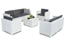 Egy polyrattan bútorkészlet Colorado Coffee Box 7 fehér Bica