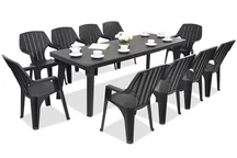 Kerti bútor Bergen / Alta 10 fő részére Bica antracit