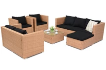 Kerti bútorok technorattan Roma Corner 8 Garden Point méz