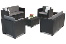 Nebraska Coffee 8 techno rattan bútorkészlet, antracit Bica