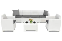 Rattan bútor Nebraska Coffee 6 fehér Bica