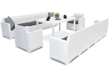 Rattan bútorkészlet Nebraska Apetito Max 12 fehér Bica