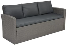 Rattan háromüléses kanapé Marseille Garden Point Anthracite