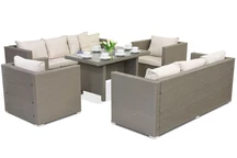 Rattan kerti bútor Roma Apetito 8 Garden Point világosszürke