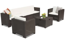 Rattan szett kihúzott kanapéval Colorado Coffee 6 BOX barna Bica