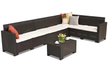 Tech rattan sarok Nebraska Corner Max 7 asztali barna Bicával