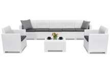 Techn rattan bútorkészlet Nebraska Coffee Max 7 fehér Bica