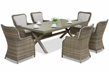 Exkluzív London Garden Point cappuccino technorattan étkészlet