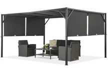 Fém teraszos pergola Santorini 3 x 4m szürke Garden Point