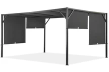 Fém teraszos pergola Santorini 4 x 4 m szürke Garden Point
