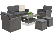 Kerti bútor Monaco Coffee 4 + 2 puff Garden Point antracit