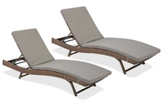 Két barna Bermuda Garden Point rattan napágy készlet