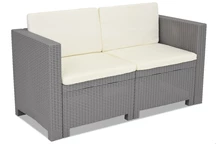 Kétüléses techno rattan kanapé Colorado Bica szürke