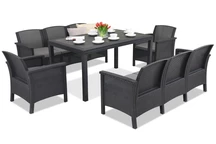 Technorattan garnitúra Venezia Apetito 8 antracit Bica