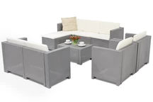 Technorattan nappali bútorkészlet Colorado Relax Corner 8 Bica szürke