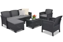 Technorattan pihenőbútor garnitúra Venezia Relax Corner 6 antracit Bica