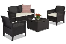 Venezia Coffee Box 4 Technorattan garnitúra dobozzal barna Bica