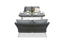 Bilbao Apetito kerti bútor étkezőasztallal 4 személyes Garden Point antracit