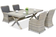 London polirattan étkészlet 4 személyes Garden Point antracit