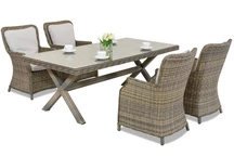 London techn rattan étkészlet 4 személyes Garden Point cappuccino