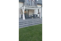 Barbados terasz pergola 3x4 m Garden Point függönyökkel antracit bézs színben