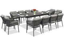 Alumínium bútor Almada 12 fő részére szürke Garden Point