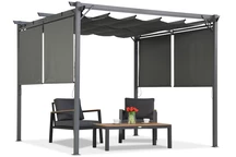 Antracit színű terasz pergola redőnnyel La Palma 3x3 Garden Point