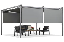 Antracit terasz pergola redőnyökkel La Palma 4x4 m Garden Point