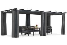 Barbados terasz pergola 3x6 m Garden Point függönyökkel antracit színben