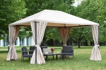 Bézs színű kerti pavilon Madrid 3 x 4 Premium Garden Point