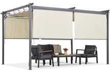 Bézs színű terasz pergola redőnnyel La Palma 3x4 Garden Point