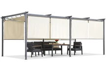 Bézs színű terasz pergola redőnnyel La Palma 3x6 Garden Point