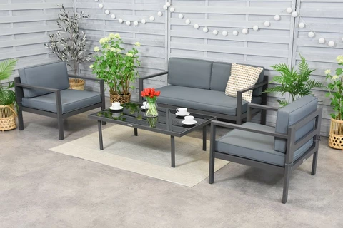 Garden Point Porto Coffee 4 db antracit kerti bútor szett