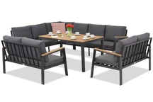 Garden Point Zakintos Comida 9 antracit sarok kerti szett
