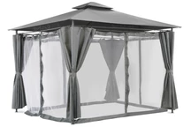 Ibiza kerti pavilon szúnyoghálóval 3 x3 m Garden Point antracitszürke