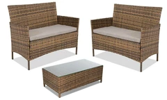 Calabria/Parma technorattan kerti bútor 2 személyre Garden Point barna (1)