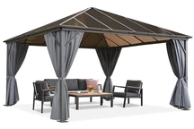 Milos pavilon teraszra függönyökkel 4 x 4 m Garden Point