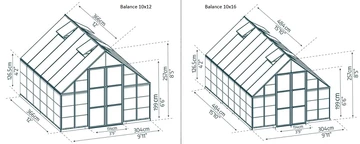 Üvegház bővítő modul Balance Palram - Canopia 10x4 ezüst
