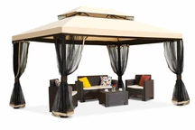 Valencia krémszínű kerti pavilon szúnyoghálóval 4x4 m Garden Point