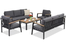 Zakintos Coffee 8 antracit Garden Point luxus alumínium bútor szett