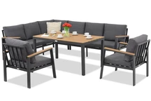Zakintos Comida 7 antracit Garden Point sarokülőgarnitúra antracit